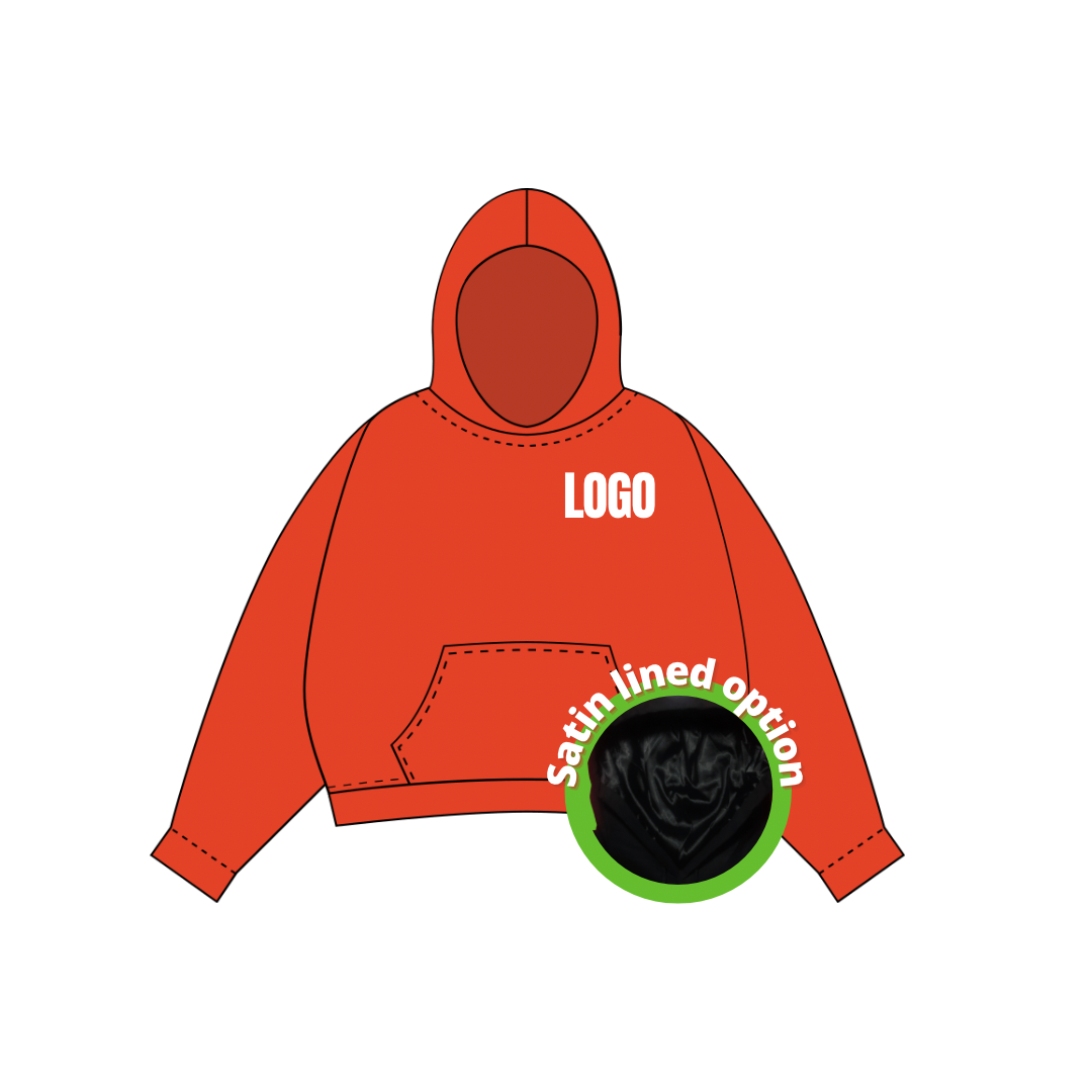 Custom Embroidery Hoodie w/ Satin Lined Option(Small Logo)