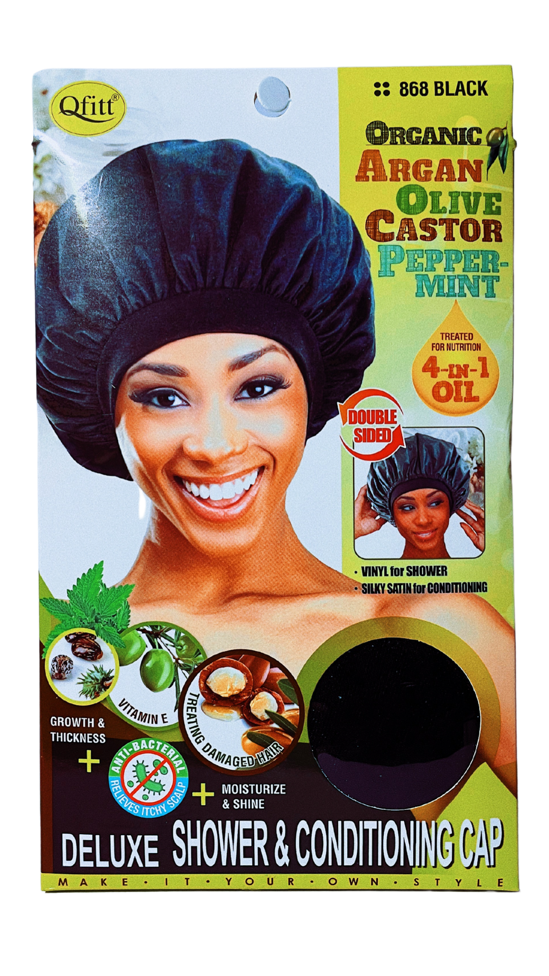 Qfitt Shower & Conditioning Cap Deluxe Black