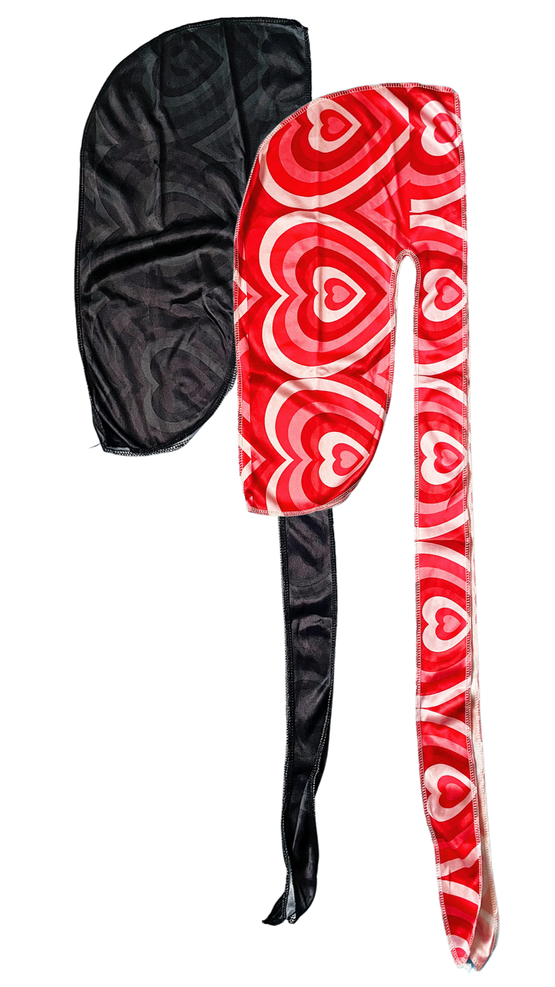 Y2K Heart Durags Black/Red Pattern
