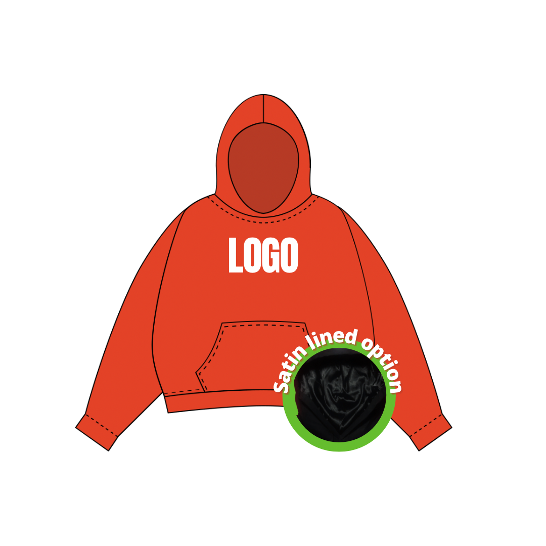 Custom Embroidery Hoodie w/ Satin Lined Option(Big Logo)