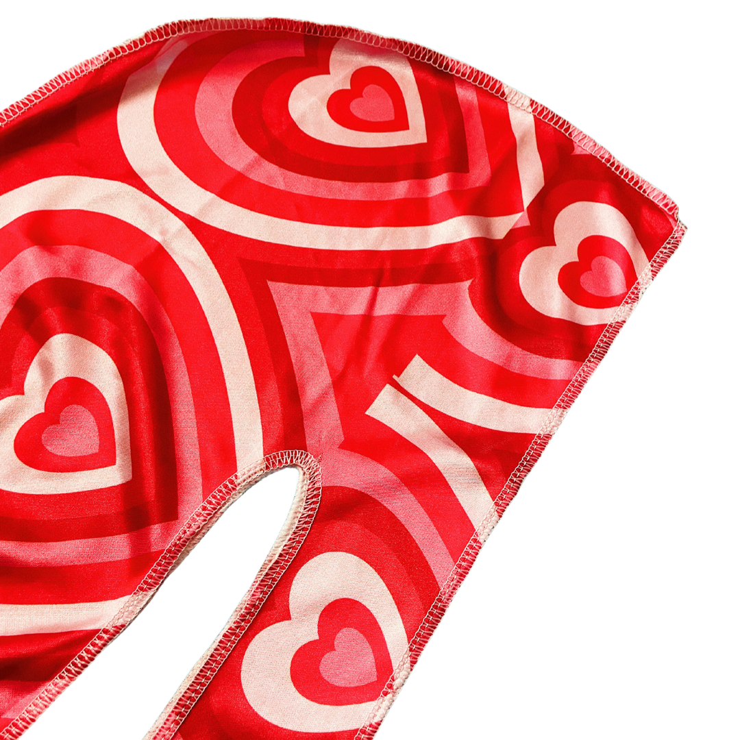 Y2K Heart Durags Black/Red Pattern