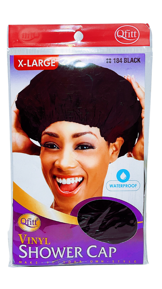 Qfitt Vinyl Shower Cap Black X-Large