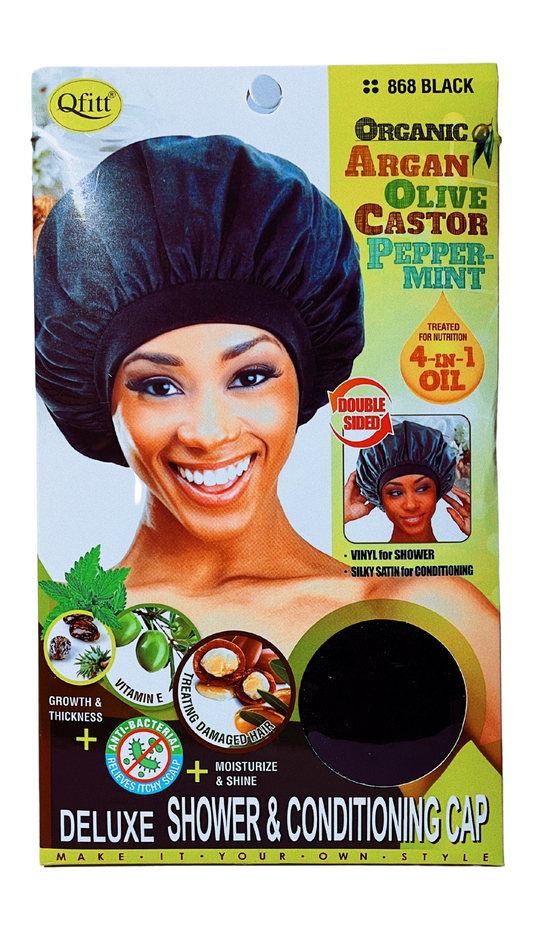 Qfitt Shower & Conditioning Cap Deluxe Black